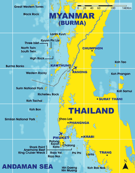 Dive Map Burma Myanmar Andaman