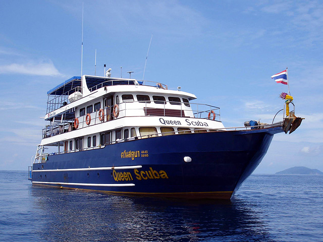 Deep Andaman Queen front right at the Similans