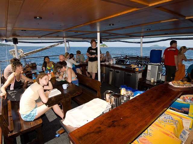 Deep Andaman Queen Similan Island Liveaboard Outside seating area 