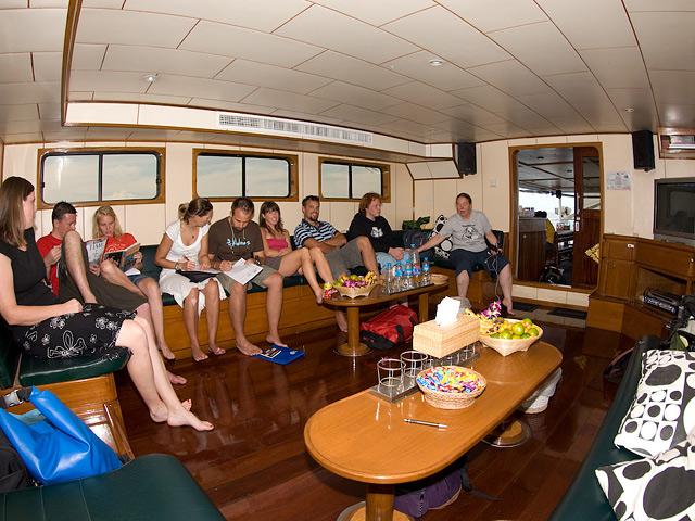 Deep Andaman Queen Similan Island Liveaboard saloon area