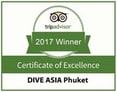 tripadvisor Award for Scuba Diving in Phuket 2017