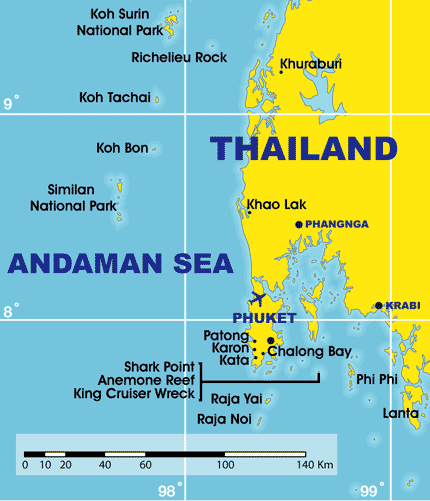 Similan Island Map Andaman Sea Liveaboard Thailand diving cruising and Similan island liveaboards with Dive Asia